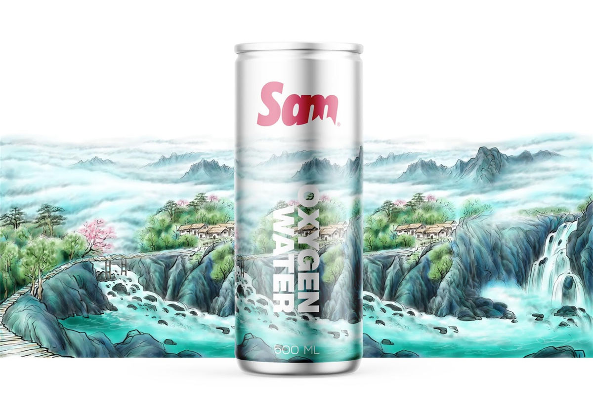 水墨風(fēng)格灌裝礦泉水包裝設(shè)計(圖2)