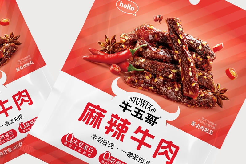 四喜案例“牛五哥”牛肉干：用包裝設(shè)計撬動貨架競爭力，打造高復(fù)購零食品牌